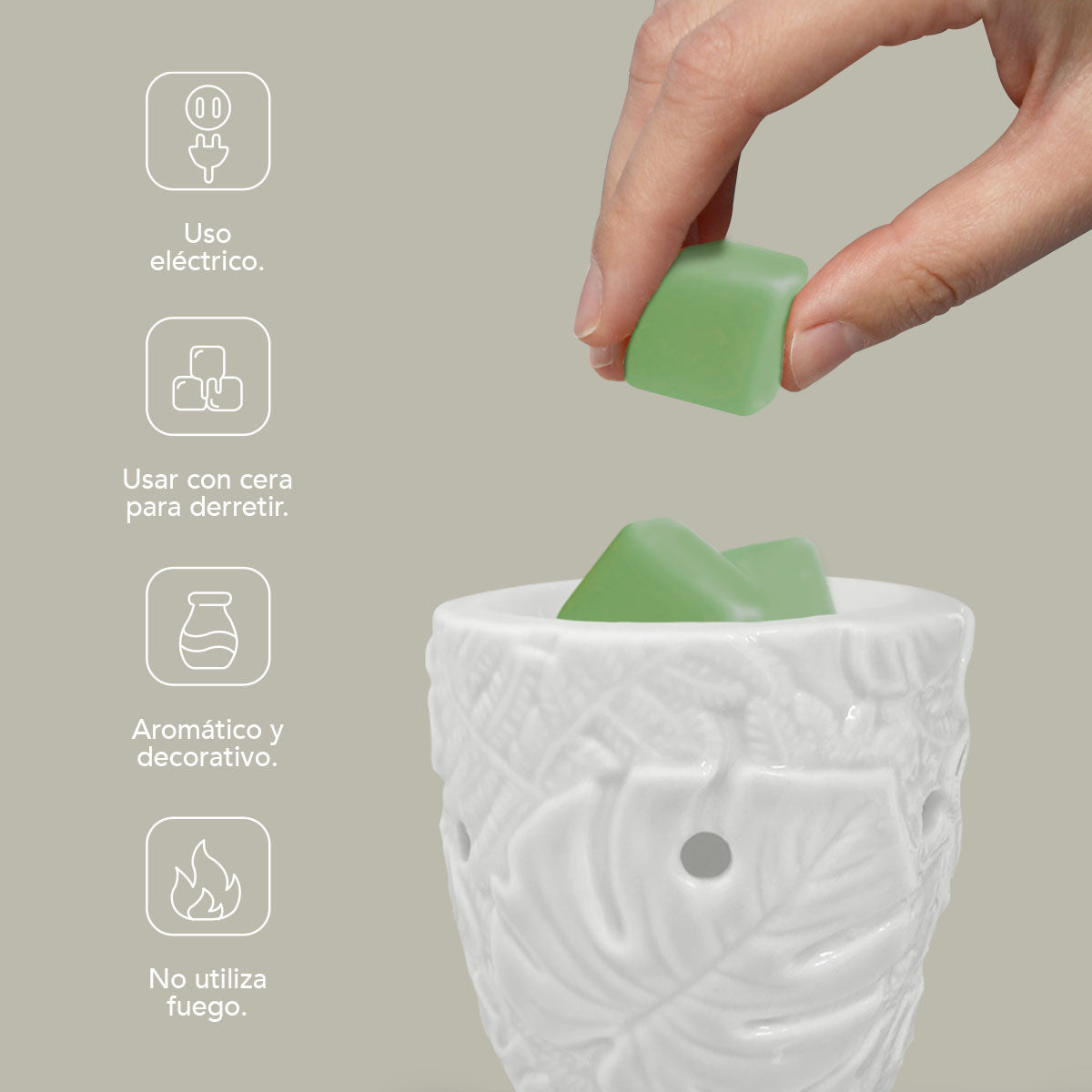 Calentador de Cera Plug In Hojas