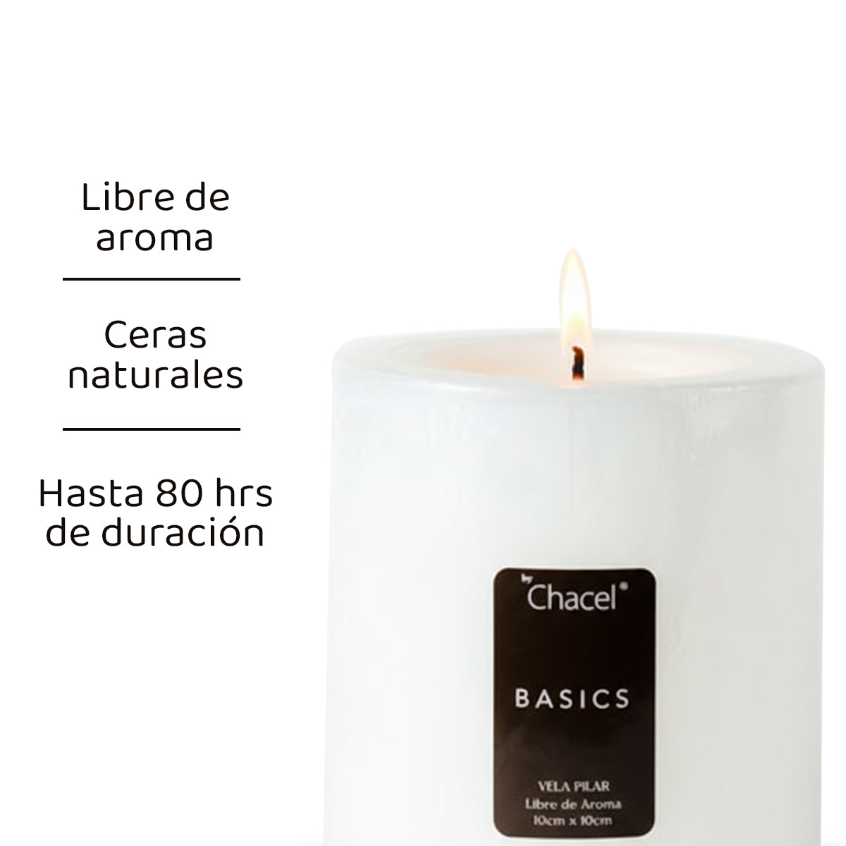 Cirio Blanco 10 x 10 cm