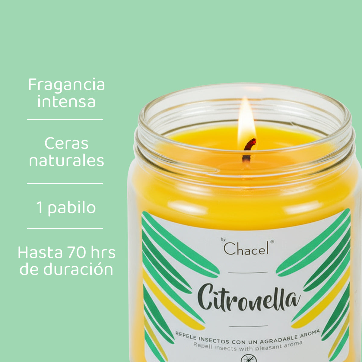 Vela Citronella Antimosquitos Grande