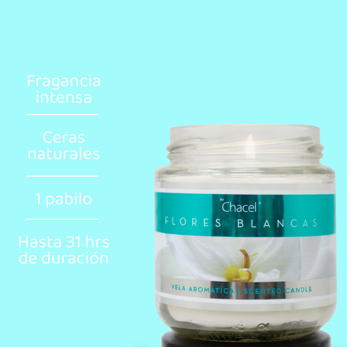 Vela Classic Flores Blancas Chica