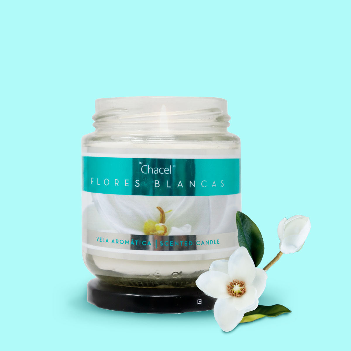 Vela Classic Flores Blancas Chica