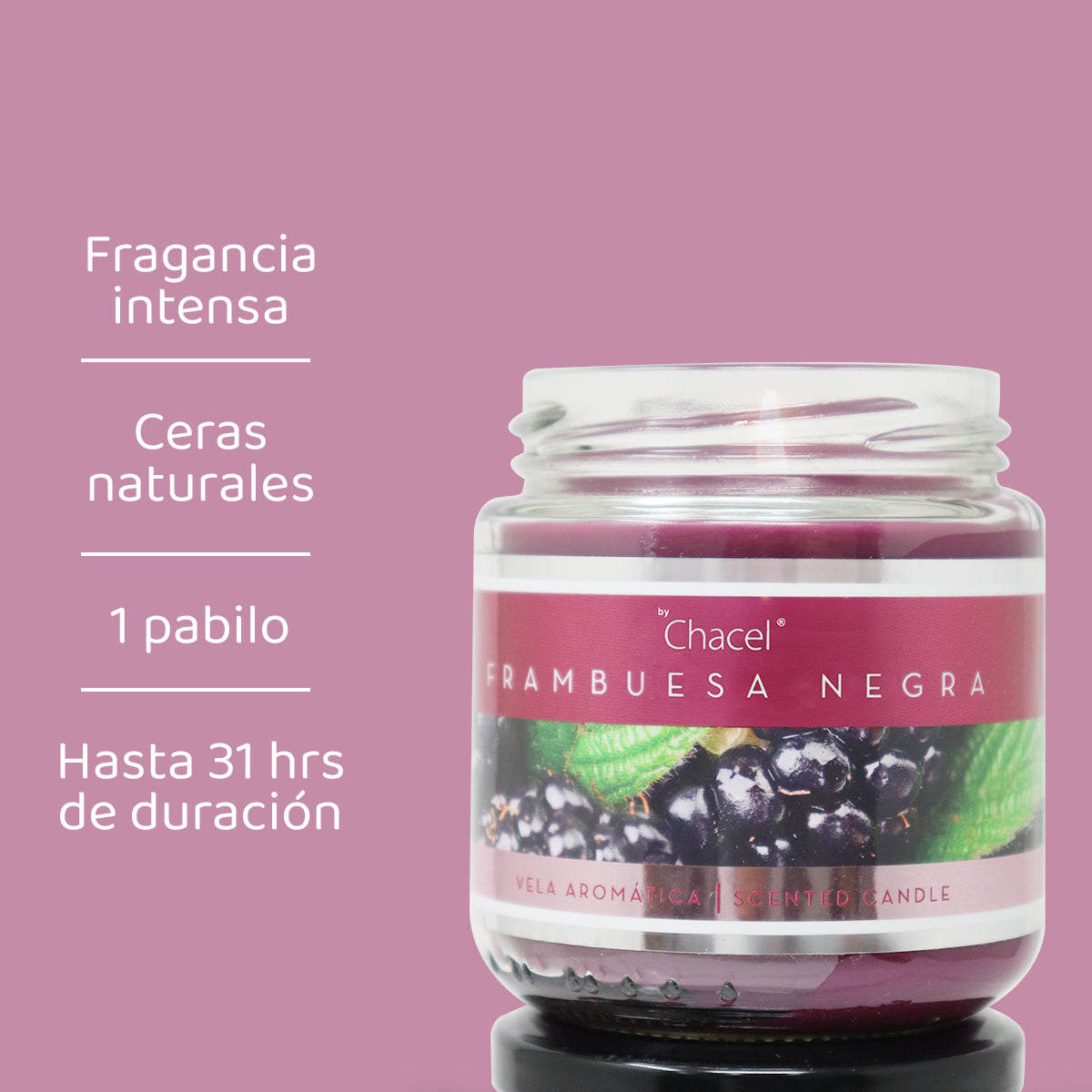 Vela Classic Frambuesa Negra Chica