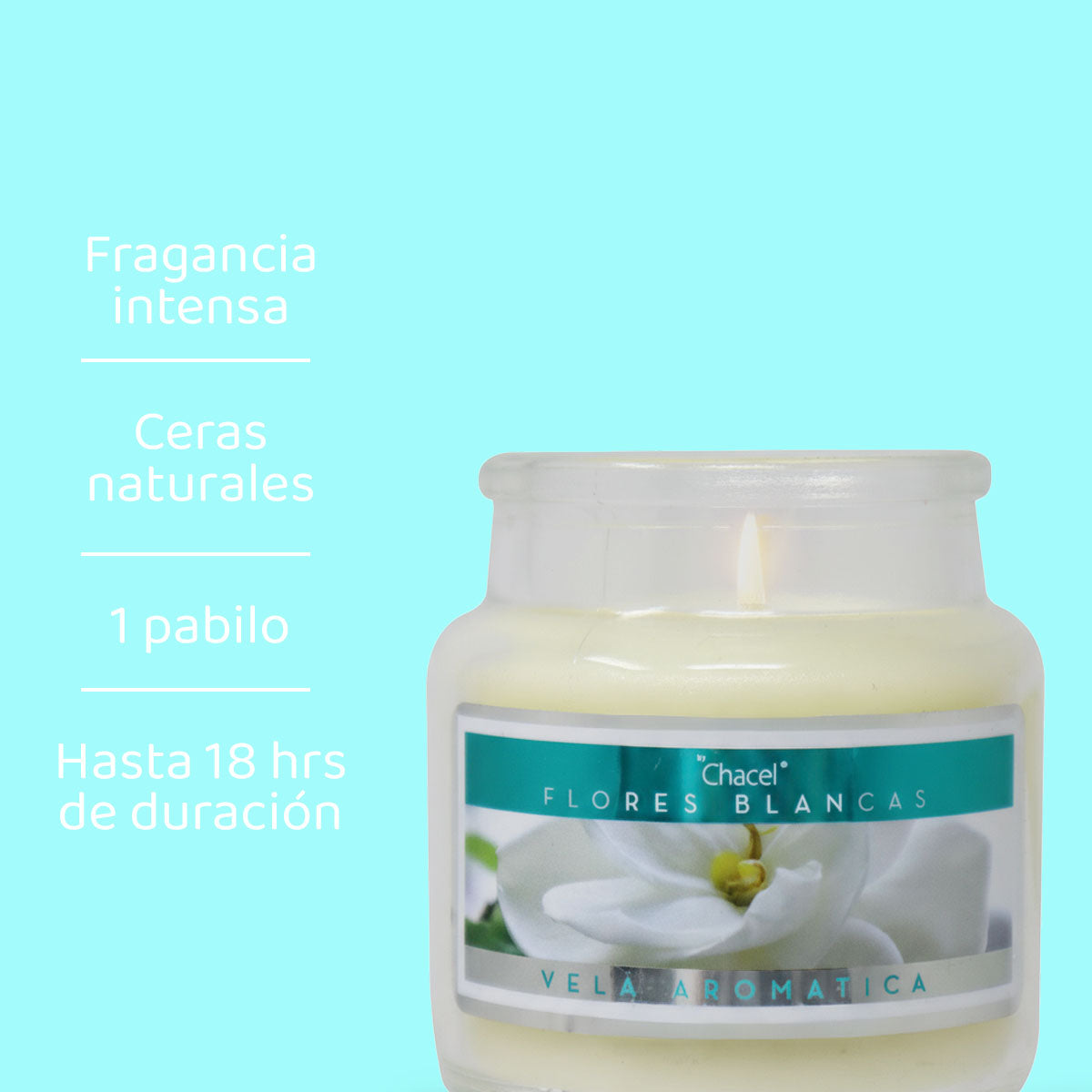 Vela Classic Flores Blancas Mini