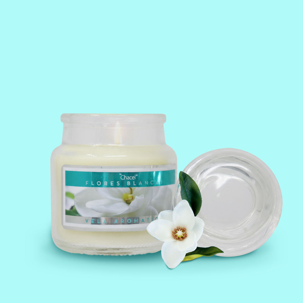 Vela Classic Flores Blancas Mini