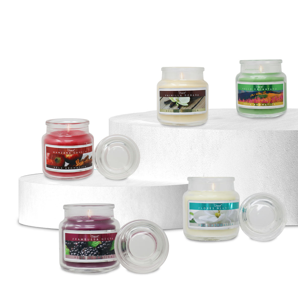 Vela Classic Flores Blancas Mini