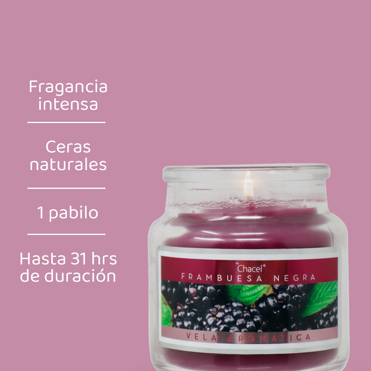 Vela Classic Frambuesa Negra Mini