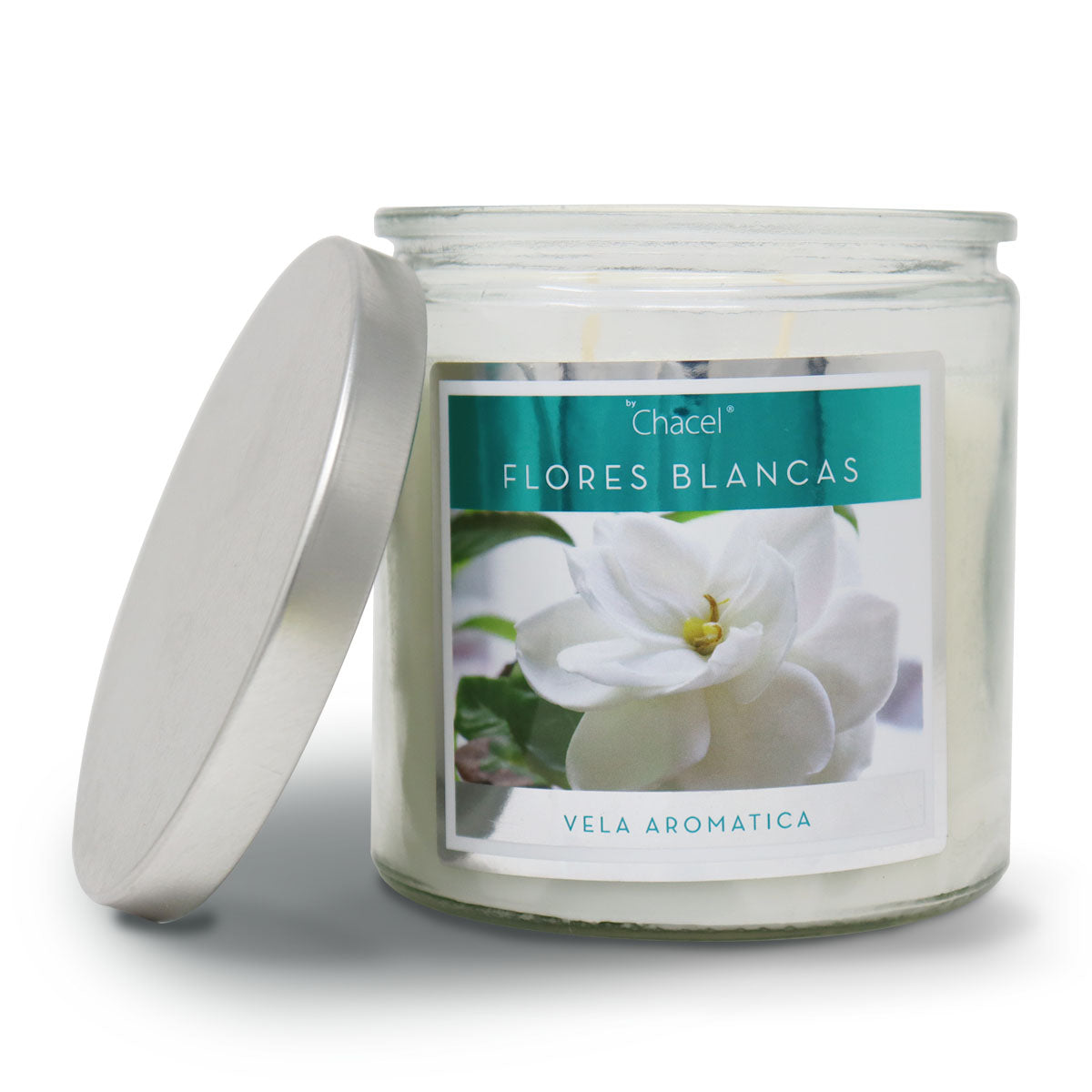 Vela Classic Flores Blancas Grande
