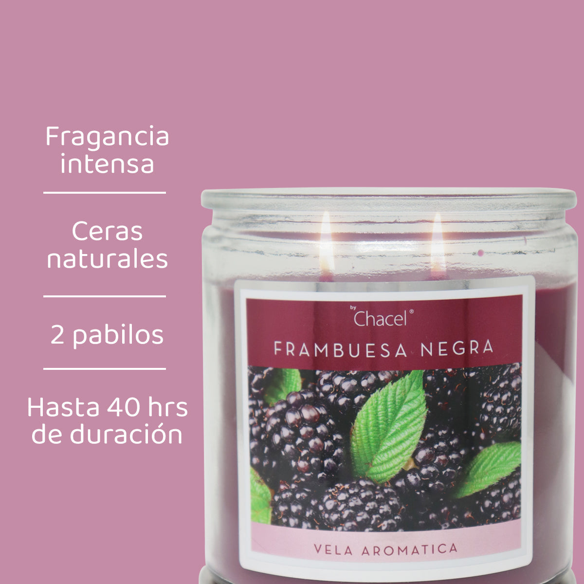 Vela Classic Frambuesa Negra Grande