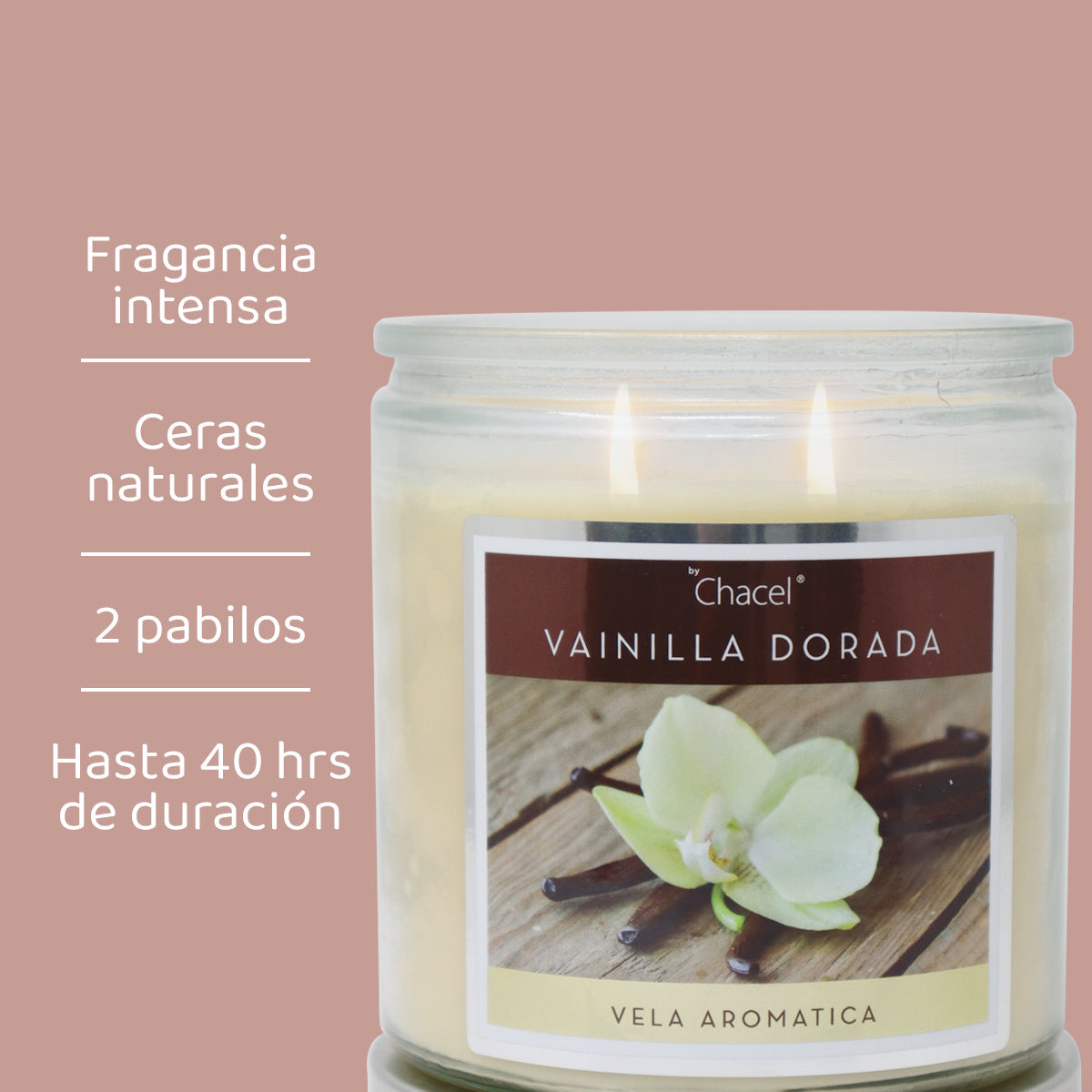 Vela Classic Vainilla Dorada Grande