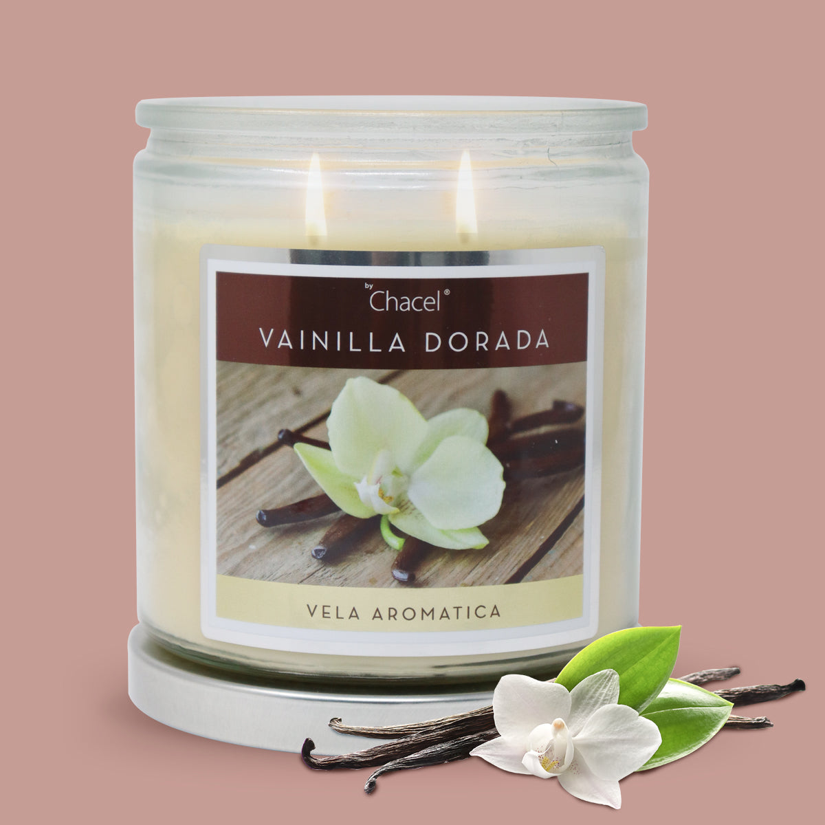 Vela Classic Vainilla Dorada Grande