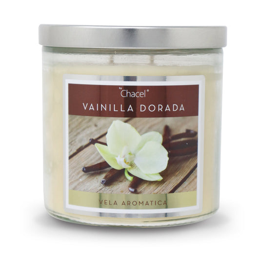 Vela Classic Vainilla Dorada Grande