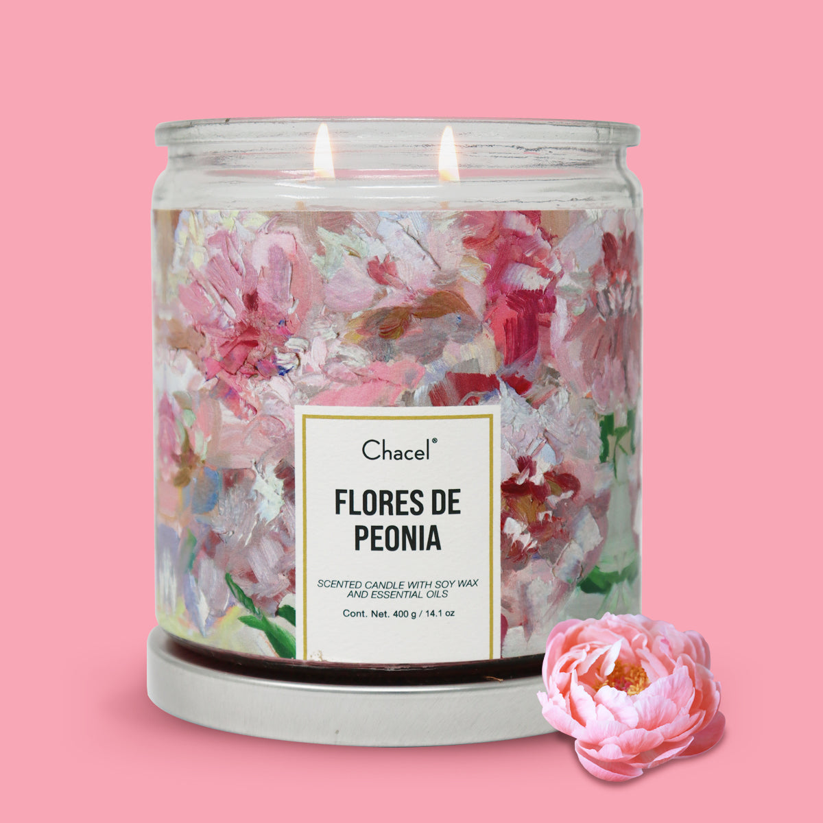 Vela Óleo Flores de Peonia