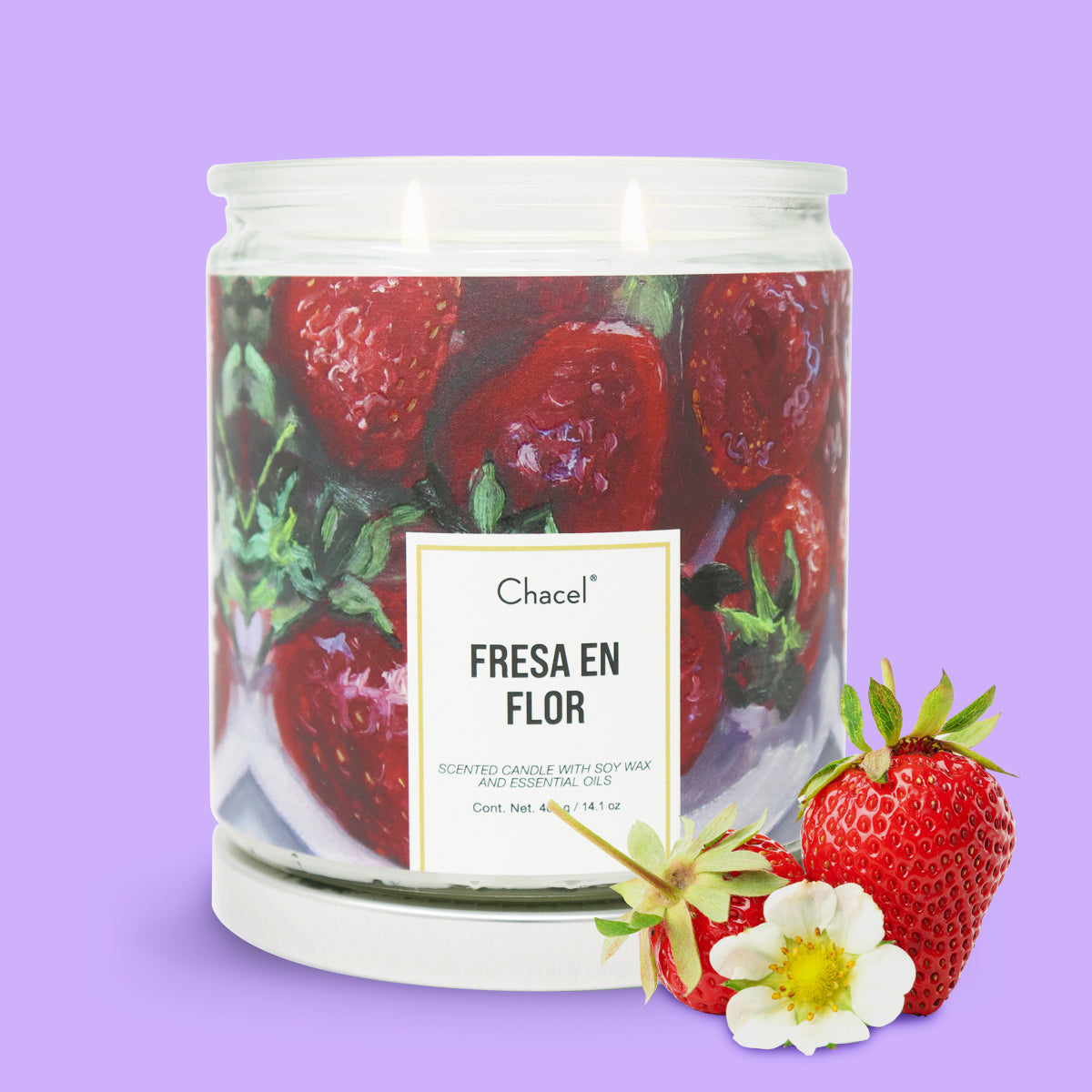 Vela Óleo Fresa en Flor