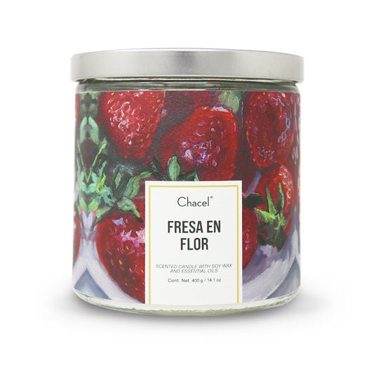 Vela Óleo Fresa en Flor