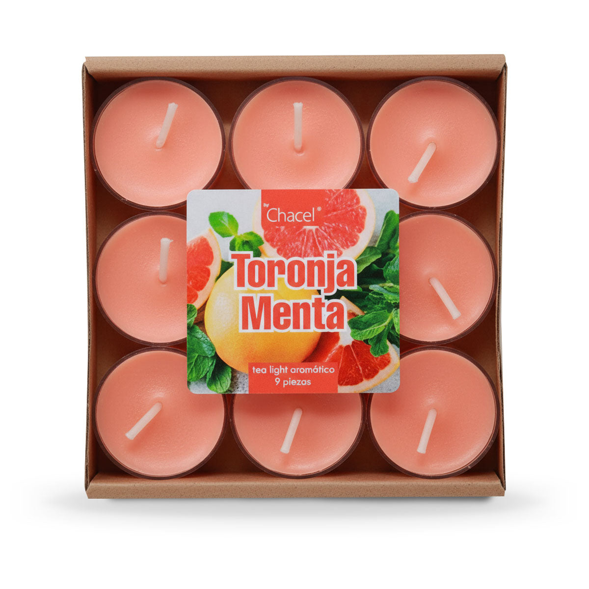 Tea Light Aromática 9 Pzas Toronja Menta