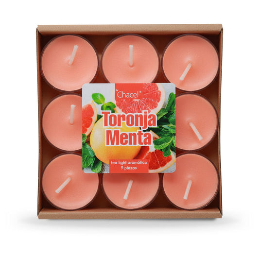 Tea Light Aromática 9 Pzas Toronja Menta